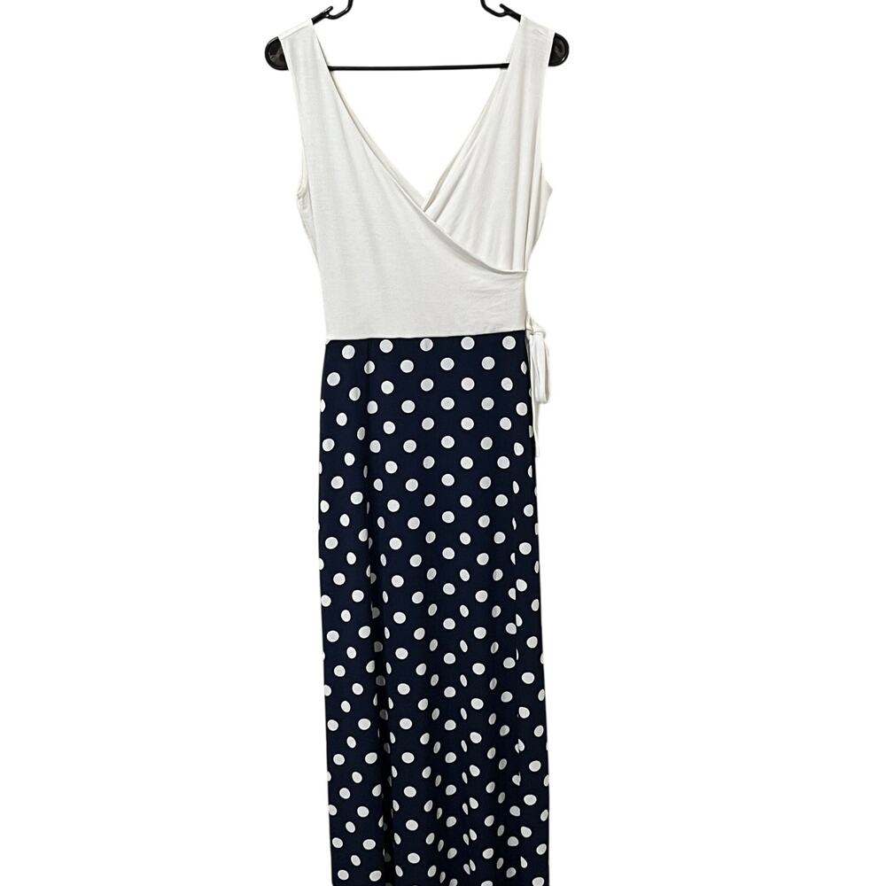 Gilli USA Maxi Dress Sz Small Black/White Polka‎ Dot Stretch